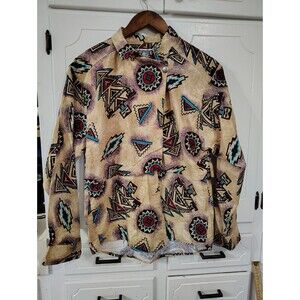 Wrangler Authentic Western Shirt Bib Style Size Large